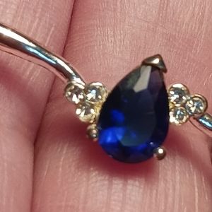 Bracelet Silver Tear Shaped Stone Blue Avon Dainty